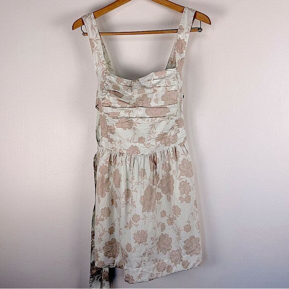 FREE PEOPLE Meet Me In Maui Pink/Ivory Dress fit& flare bow backless Large NWT - Picture 5 of 17
